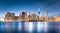 Lower Manhattan, view from Brooklyn Bridge Park in New York City