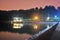Lower Peirce Reservoir with lighted gazebo