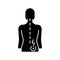 Lower right back pain black glyph icon