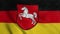 Lower Saxony flag, Germany, waving in the wind, realistic background