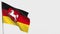 Lower Saxony waving flag animation on flagpole.