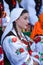 Lowicz / Poland - May 31.2018: Corpus Christi church holiday procession. Local women dressed in folk, regional costumes.