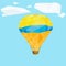 Lowpoly Air Balloon in Blue Sky with some Cloud