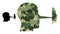 Lowpoly Mosaic Liar Mask Icon in Camo Military Colors