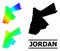 Lowpoly Rainbow Map of Jordan with Diagonal Gradient