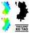 Lowpoly Rainbow Map of Ko Tao with Diagonal Gradient