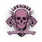 Lowrider skull emblem. Vector illustration.