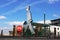 Lowry statue by ferry slip, Knott End, Lancashire