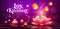 Loy krathong thailand festival, pink lotus and floating lantern lights, fireworks at night banner design colorful background,