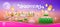 Loy krathong thailand festival, thai cultural traditions building landmark design banner background