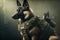 Loyal dog soldier digital art illustration, Generative AI