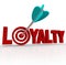 Loyalty Arrow in 3D Word Customer Reputation