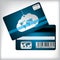 Loyalty card with cloud and striped background