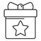 Loyalty gift box icon, outline style