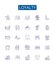 Loyalty line icons signs set. Design collection of Faithful, True, Constant, Reliable, Devoted, Steadfast, Constant