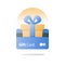 Loyalty program, earn reward, gift card, perks concept, vector flat icon