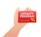 Loyalty program in flat style. Discount coupon. 3d coupon reward. Discount, loyalty program, promotion