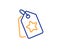 Loyalty star tags line icon. Bonus points. Discount program. Vector