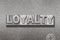 Loyalty word on metallic
