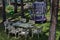 Lozen mountain, Bulgaria - June 11, 2018: Summer child public bivouac with table, chair and jumping trampoline in the forest