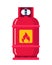 LPG. Flammable gas tank. Propane, butane, methane gas tank. Gas cylinder bottle. Vector illustration