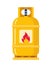 LPG. Flammable gas tank. Propane, butane, methane gas tank. Gas cylinder bottle. Vector illustration