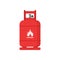 LPG flat design. Flammable gas tank icon. Propane, butane, methane gas tank. Gas cylinder bottle icon. Flat illustration of gas