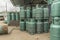 LPG gas bottle stack ready for sell, filling lpg gas bottle