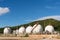 LPG gas storage sphere tanks with blue sky background