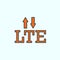 lte, signal, arrows color vector icon, vector illustration