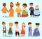 Lttle kids children couples character of world dress girls and boys in different traditional national costumes and cute