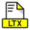 Ltx file icon colorful style design. document format text file icons, Extension, type data, vector illustration