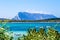 Lu impustu beach in Sardinia, with Tavolara island in the background, Italy