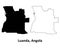 Luanda, Angola. Detailed Country Map with Capital City Location Pin