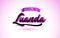 Luanda Welcome to Creative Text Handwritten Font with Purple Pink Colors Design