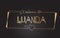 Luanda Welcome to Golden text Neon Lettering Typography Vector Illustration