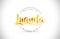 Luanda Welcome To Word Text with Handwritten Font and Golden Tex