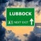 LUBBOCK road sign against clear blue sky