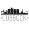 Lubbock Texas. City Skyline. Silhouette City. Design Vector. Famous Monuments.