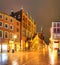 LUBECK, GERMANY - January 15, 2017: The town hall with the Renaissance staircase on pedestrian street in Lubeck, Germany