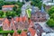LUBECK, GERMANY - JULY 22, 2016: Aerial view of city skyline. Lu
