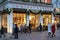 Lubeck, Germany, November 19, 2021: Entrance of the famous Niederegger marzipan store with Christmas decorations in the city of