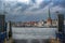 Lubeck Travemunde, Germany, January 15, 2023: Landing stage of the ferry across the river Trave from Priwall to the old town of