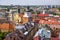 Lublin, Poland - Panoramic view of historic old town quarter with Cracow Gate tower - Brama Krakowska - and City Hall buildings