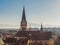 Lubljana church slovenia architecture city building james capital tower europe european town center old historic cityscape view