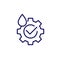 lubricant line icon with a gear, vector