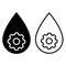 Lubricant vector icon set. Oil illustration sign collection. drop and gears symbol.