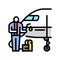 lubrication service aircraft color icon vector illustration