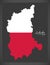 Lubuskie map of Poland with Polish national flag illustration