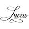 Lucas. Calligraphic spelling of the name.